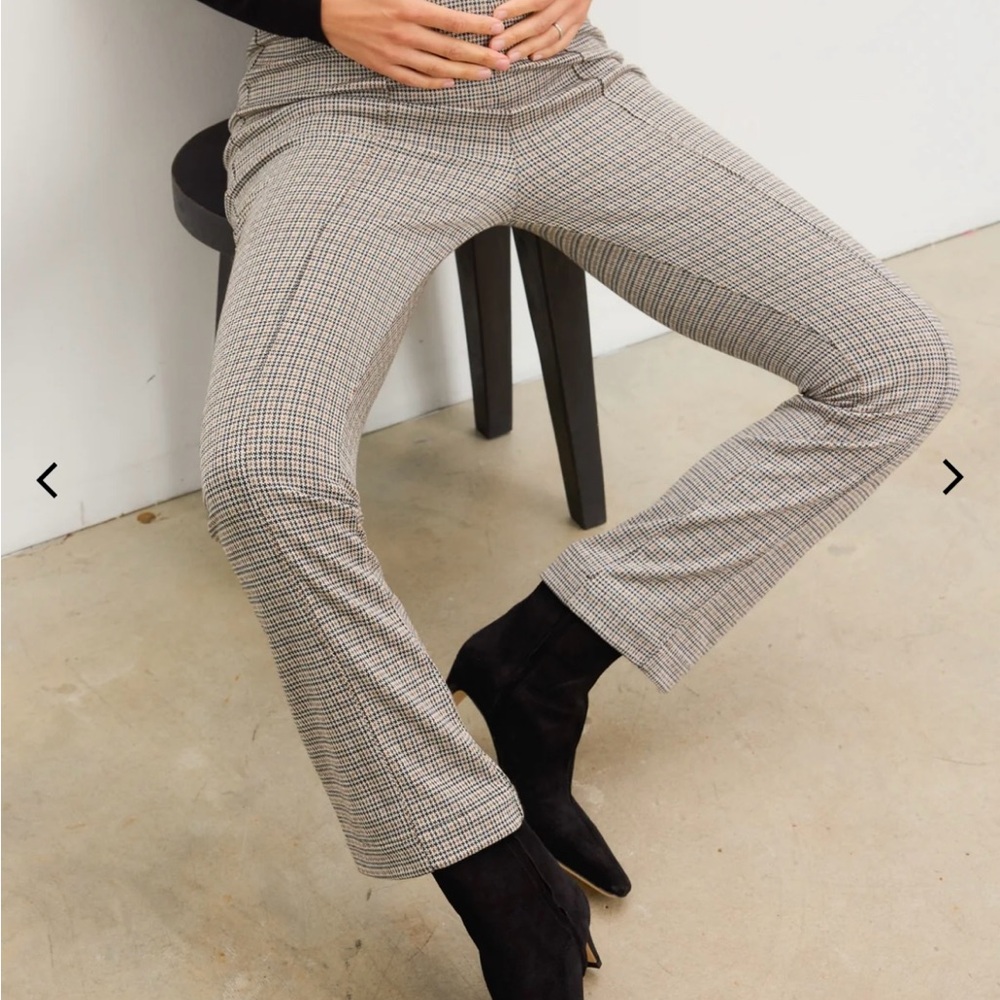 Hatch Women's Plaid Flare Pants